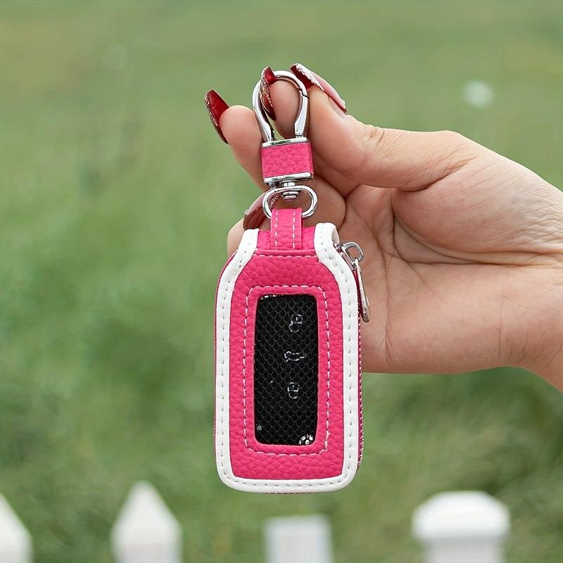 1pc Men's And Women's Pink And Brown Universal Key Bag Car Key Bag Home Key Storage Bag 2024 - GBP £8