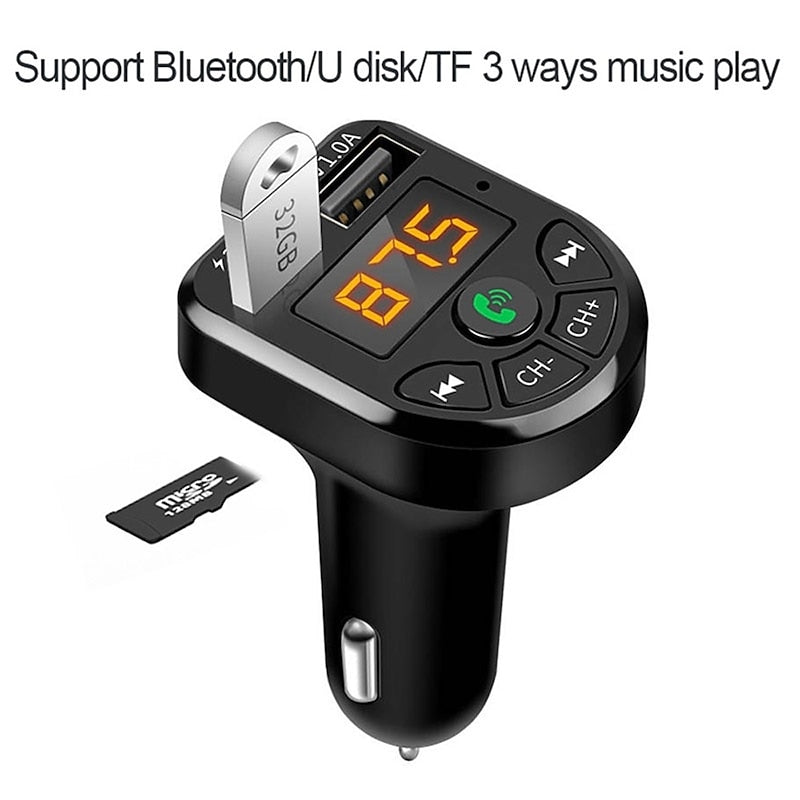 Bluetooth 5.0 FM Transmitter Car Kit MP3 Modulator Player Wireless Handsfree Audio Receiver Dual USB Fast Charger 3.1A 2024 - $7.99