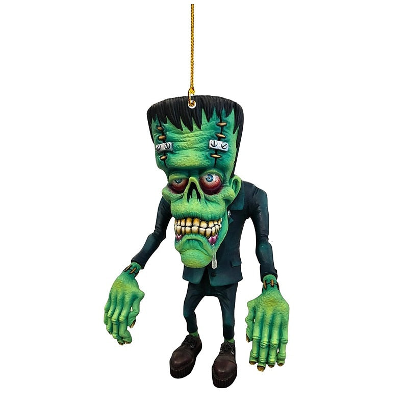 2PCS Cartoon Big Mouth Monster Car Pendant Acrylic Flat Doll Model Home Decor Rat Fink Crazy Mouse Driving Statue Halloween Car Accessories 2024 - $7.