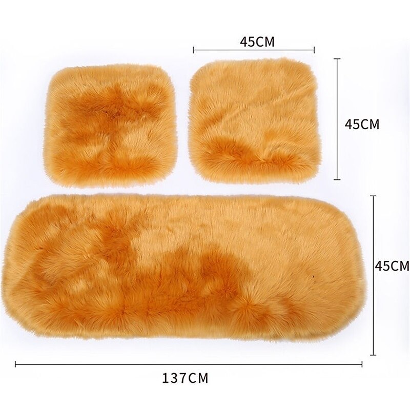 New Fur Car Seat Covers Fiber Faux Auto Seats Cushion Long Plush Winter Warm Seats Mats Universal 12 Colors 2024 - $31.99