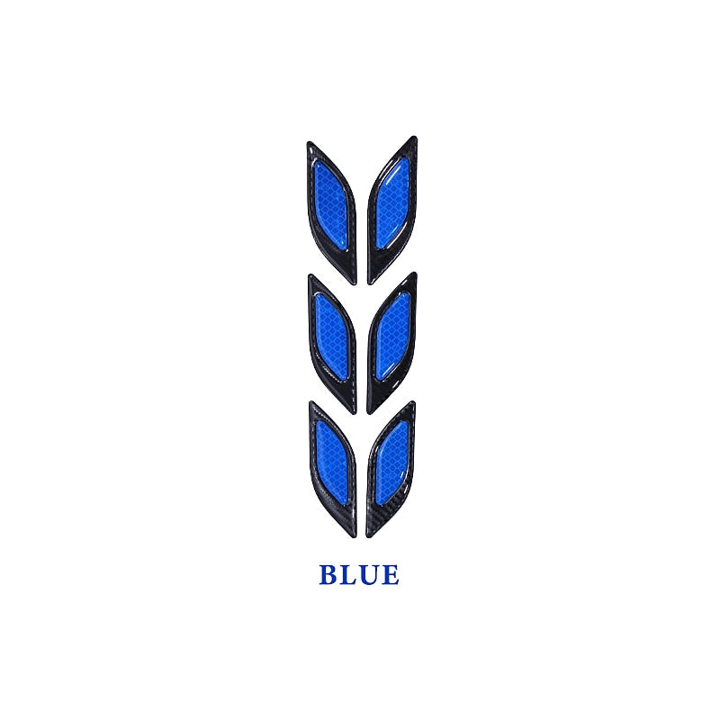 Reflective Carbon Fiber Bumper Strips Safety Warning Tape Secure Reflector Stickers Car Styling Exterior Accessories Common  Individuality Door Sticke