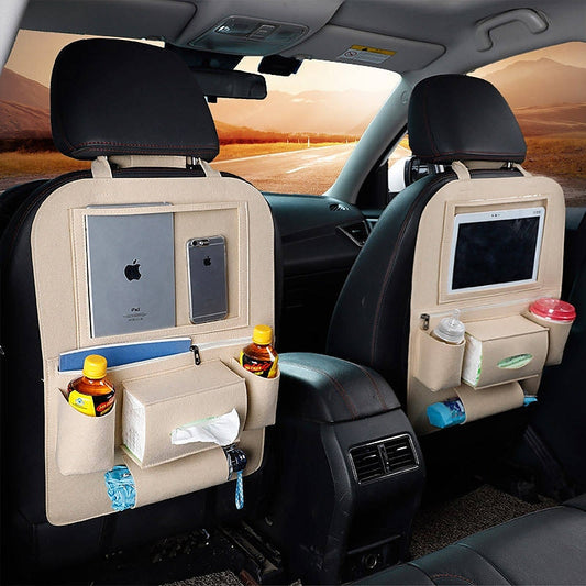 Car Backseat Organizer with Multiple Storage Pockets Easy to Install Durable Leather For SUV Truck Van 2024 - GBP £12