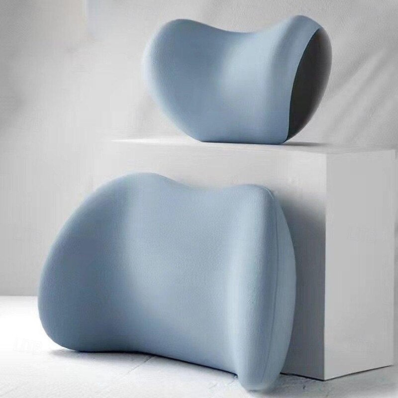 Car Neck Back Cushion Lumbar Support Pillow Car Seat Softness Memory Foam Comfortable Ergonomic Design for Neck and Back Rest Pillow Black Pink Blue C