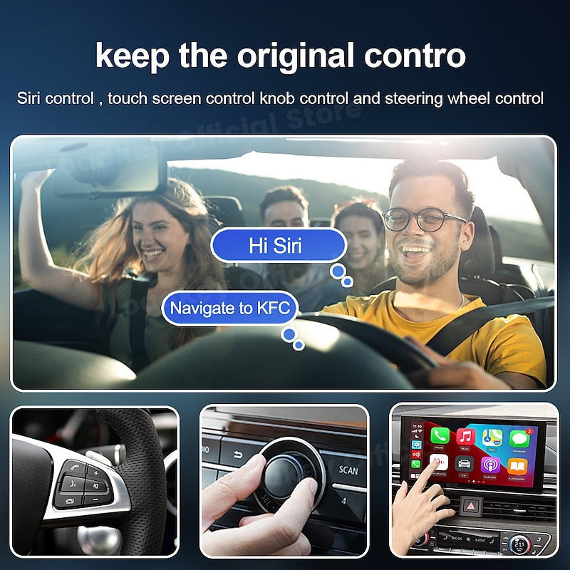 CarlinKit 4.0 CPC200-CP2A Wireless CarPlay Android Auto Adapter Compatible Built-in Wired Carplay Car Plug & Play. Available for Android Phones and iP