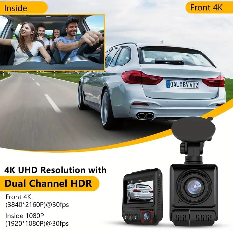 4K Dash Camera Infrared Night Vision Car DVR WIFI External GPS 2.5k1080p Dashcam Vehicle For Android Auto Video Recorder 2024 - $113.99