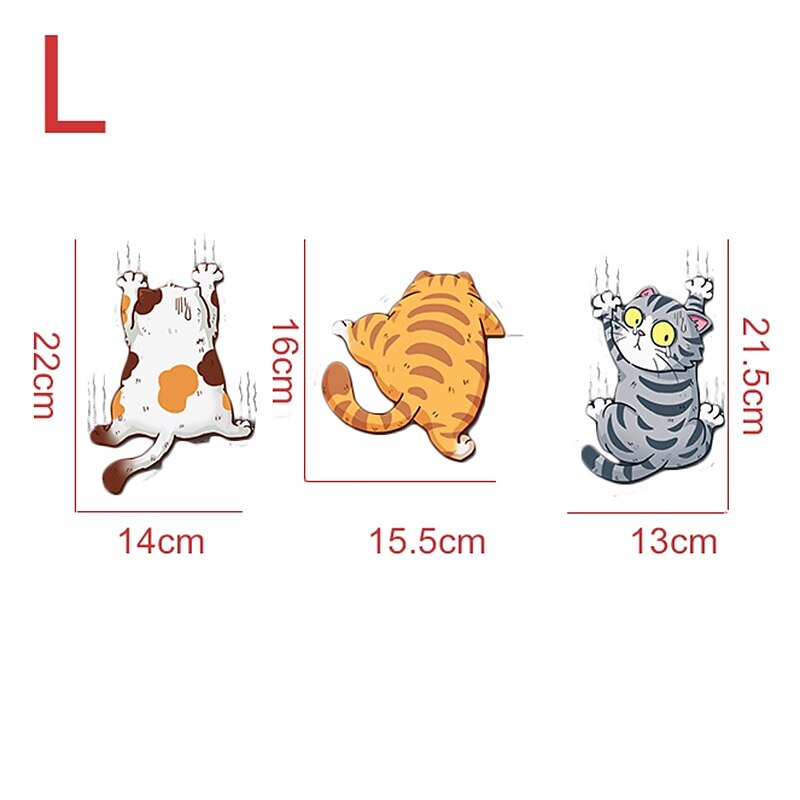 3pcs Funny Pet Cat Car Sticker Climbing Cats Animal Styling Stickers Decoration Car Body Creative Decals Decor Accessories 2024 - GBP £9