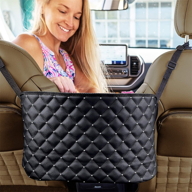 Purse Holder for Cars Car Purse Handbag Diamond-bordered Holder Between Seats  Auto Storage Accessories for Women Interior - Automotive Consoles & Org