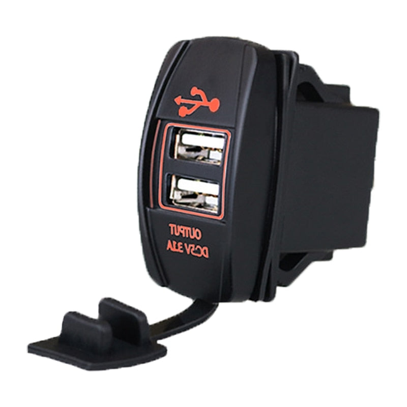 3.1A Dual USB Port Charger Socket Outlet 12V LED Waterproof for Motorcycle Car 2024 - $10.99