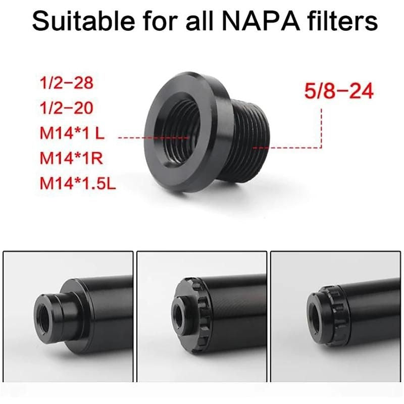 Car Fuel Filter Barrel Thread Adapter 5/8-24 to 1/2-28 1/2-20 M14*1 M14*1L M14*1.5  For NAPA 4003 WIX 2024 - $7.99