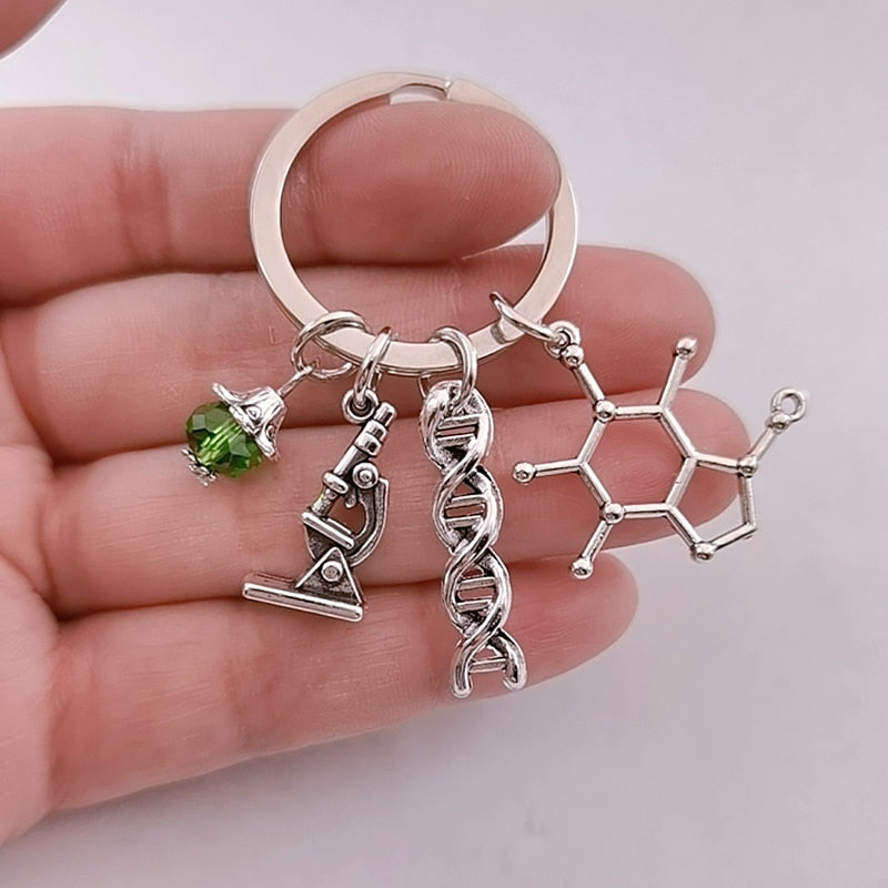 Scientific Jewelry Microscope DNA Doctor Keychain Anatomy Neuron Biolo ...