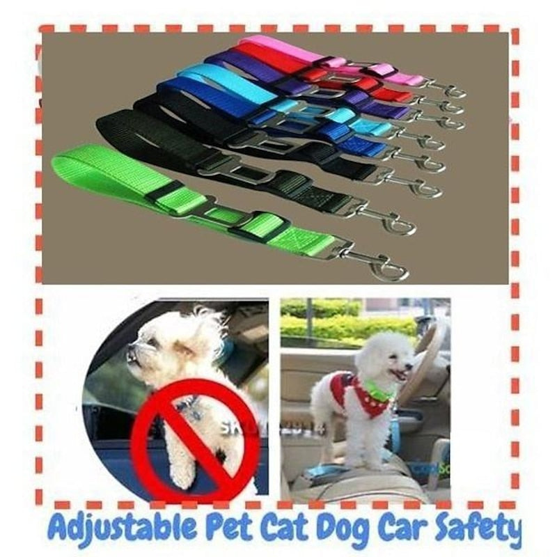 Safety Seat Belt Of Dog Pet Car Safety Harness Restraint Lead Adjustable Travel Clip New 2024 - $5.49