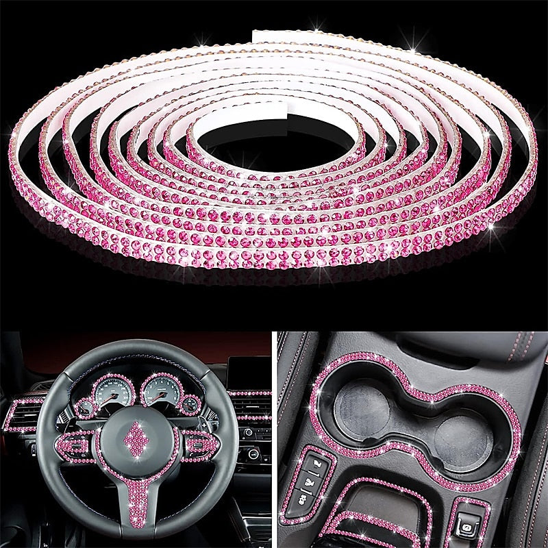 StarFire 5M Bling Car Trim Self Adhesive Bling Car Interior Exterior Car Accessories For Women Car Dashboard Decorations 2024 - $10.99