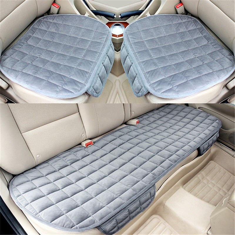 Plush Plaid Thicken Warm Car Seat Cushion Pad Car Seat Protector Car Front Rear Seat Covers For Car SUV Truck Car Accessories 2024 - $28.99