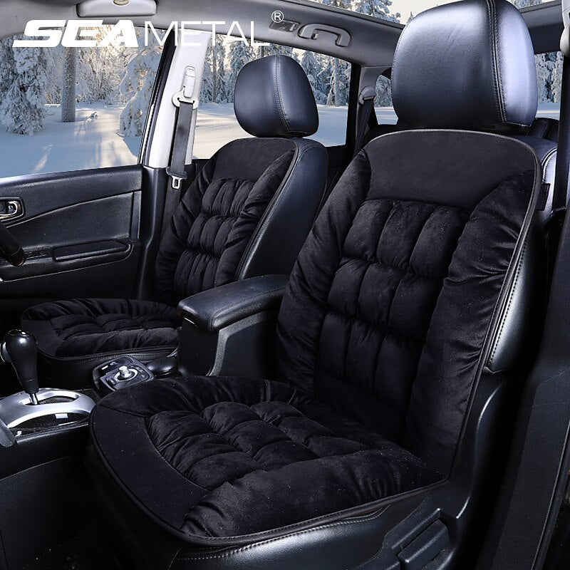 1 PCS Car Seat Covers Luxury Car Protectors Universal Anti-Slip Driver Seat Cover  Plush with Backrest Strip-type Easy Install Universal Fit Interior