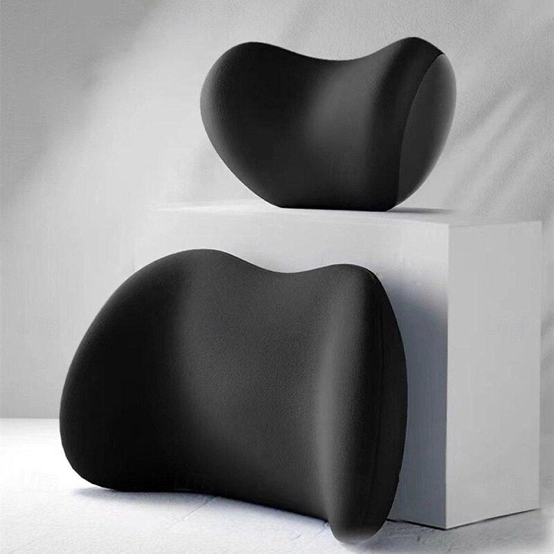 Car Neck Back Cushion Lumbar Support Pillow Car Seat Softness Memory Foam Comfortable Ergonomic Design for Neck and Back Rest Pillow Black Pink Blue C