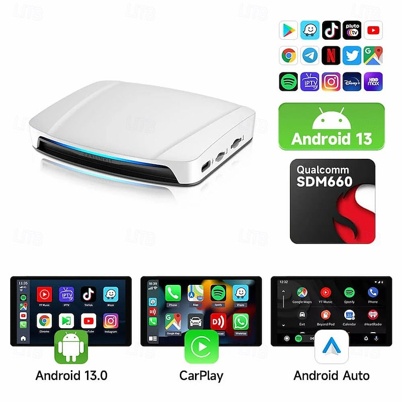 Carlinkit UHD Wireless CarPlay Android Auto Box CarPlay Al Box Android 13 Smart TV Streaming Box SDM660 UHD HDMI-Compatible Output 2024 - RON 1537.2