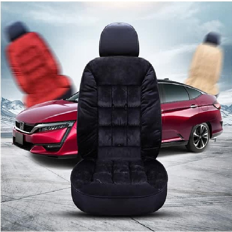 1 PCS Car Seat Covers Luxury Car Protectors Universal Anti-Slip Driver Seat Cover  Plush with Backrest Strip-type Easy Install Universal Fit Interior