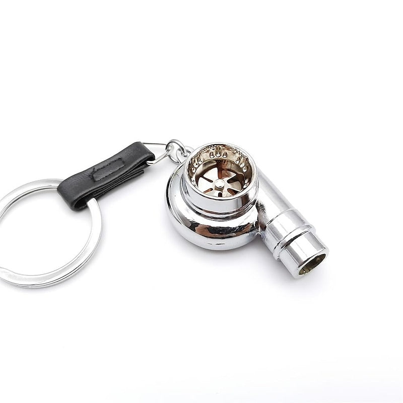 StarFire Real Whistle Sound Turbo Car Keychain Sleeve Bearing Spinning Turbo Key Chian Auto Part Turbine Turbocharger Key Ring Key Holder Accessoies 2