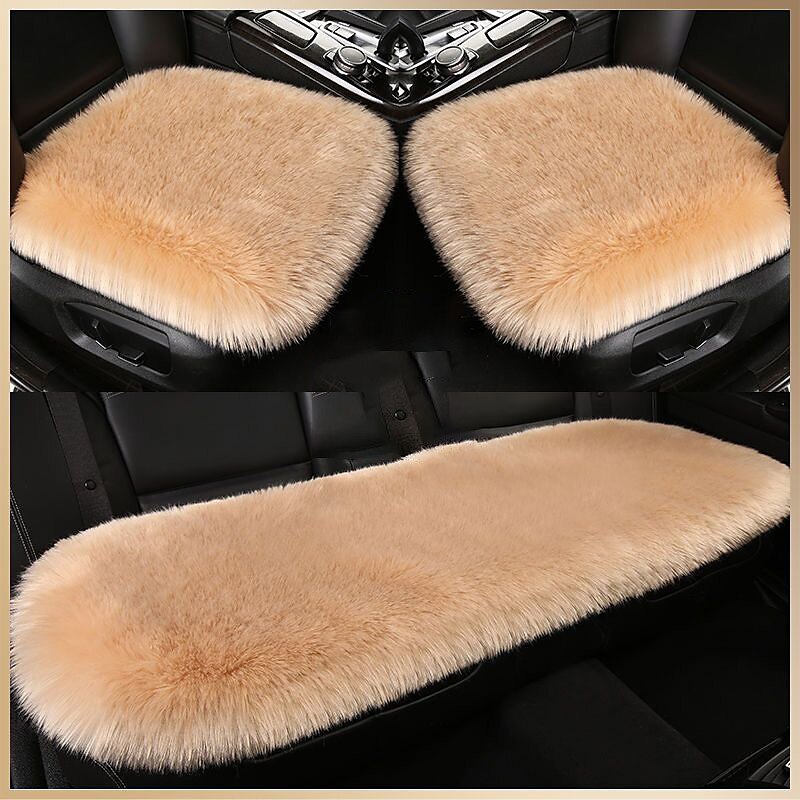 New Fur Car Seat Covers Fiber Faux Auto Seats Cushion Long Plush Winter Warm Seats Mats Universal 12 Colors 2024 - $31.99