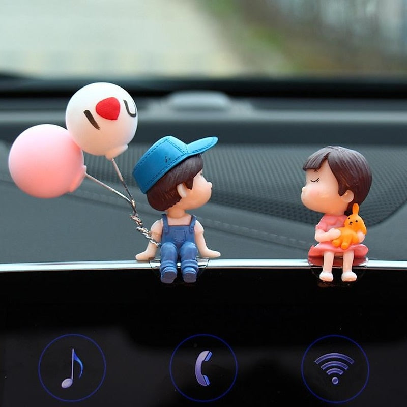 StarFire Car Decoration Cute Cartoon Couples Action Figure Figurines Balloon Ornament Auto Interior Dashboard Accessories Car Accessories For Girls Gi