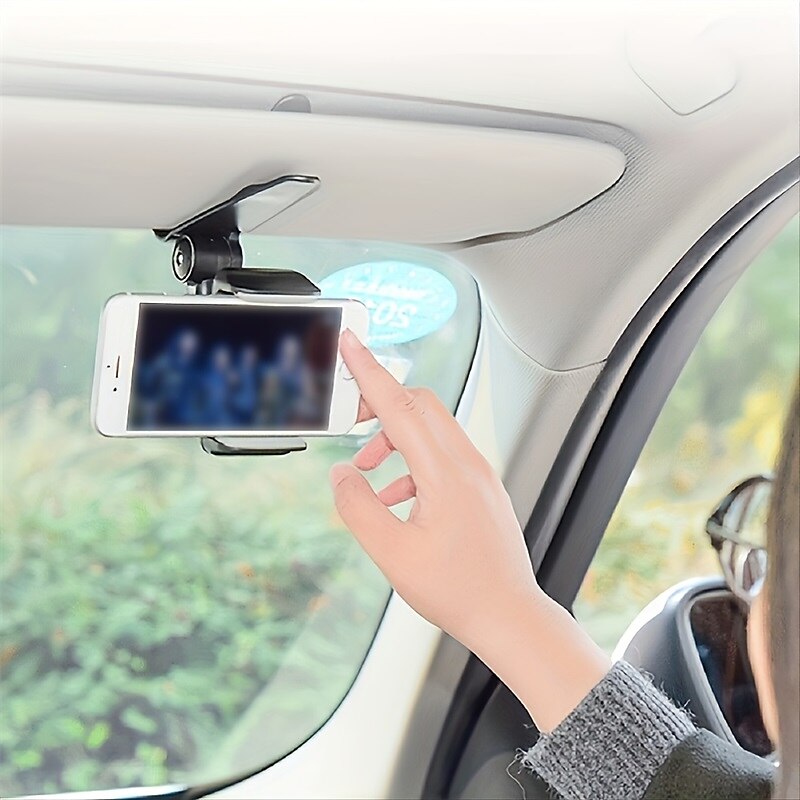 Sun Visor Phone Mount Car Phone Holder For Car Universal 360 Rotating Car Mount Support Clip Bracket Cradle Clip Compatible To Smartphones 2024 - $6.9