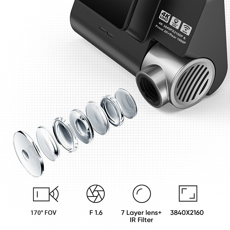 V55 1080p / 1440P / 2160P New Design / HD / Boot automatic recording Car DVR 170 Degree Wide Angle 3 inch IPS Dash Cam with WIFI / GPS / Night Vision