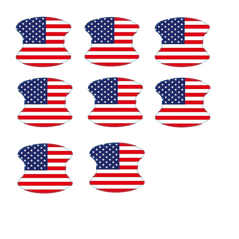4/8pcs Car Door Handle American Flag Sticker American Celebration Festival Car Door Handle Flag Protection Sticker Prevent Body Scratch 2024 - GBP £0.