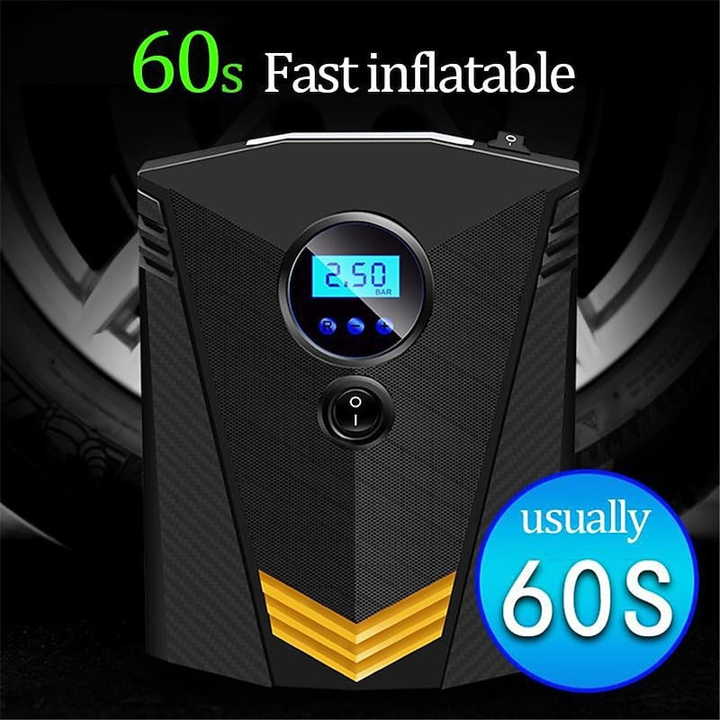 900PSI Car Air Compressor 19 Cylinder 120W Electric Digital Car Tire Inflatable Pump 12V Portable Air Pump Digital Auto Tire for Motorcycle Bicycle Ca