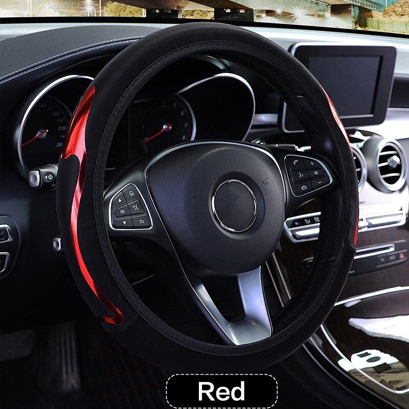 Universal Car Steering Wheel Cover Without Inner Ring New Metal Dynamic Elastic Steering Wheel Car Interior 37-38cm 2024 - $10.99