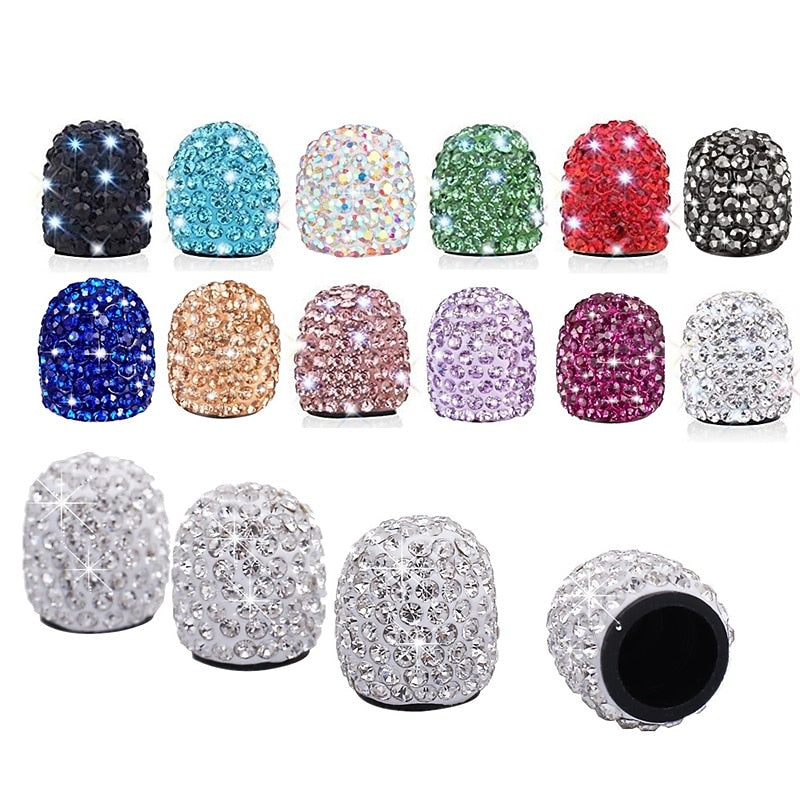 4pcs Diamond Car Tire Valve Caps Shining Dust-proof Wheel Valve Cover Vehicle Bling Crystal Valve Cap Car Styling Accessories 2024 - $7.99