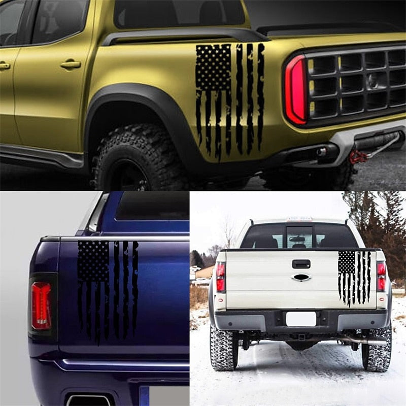 American USA Flag Truck Tailgate Vinyl Decal Car Sticker Compatible with Most Pickup Trucks and Most Vehicles 2024 - $7.99