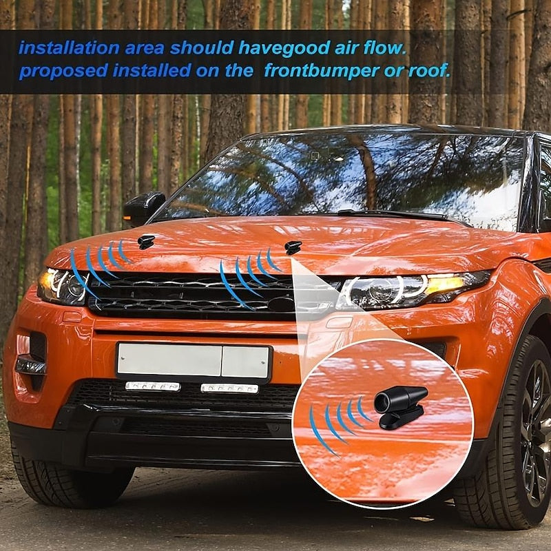 2Pcs Deer Whistles. Save Deer Whistle. Anti-Collision Deer Warning Whistles Devices Animal Alert Whistle For Cars. Motorcycles (Black. Plain Style) 20