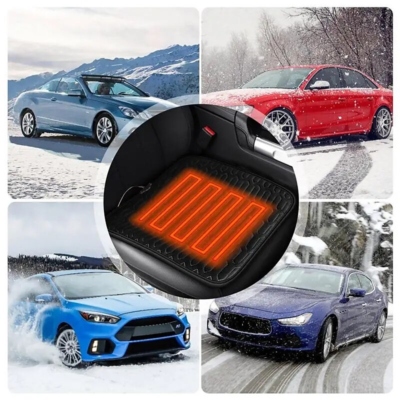 12V Heated Car Seat Cover Heating Electric Car Seat Cushion Hot Keep Warm Winter USB/Cigarette Lighter Heating Cushion Auto Part 2024 - GBP £15