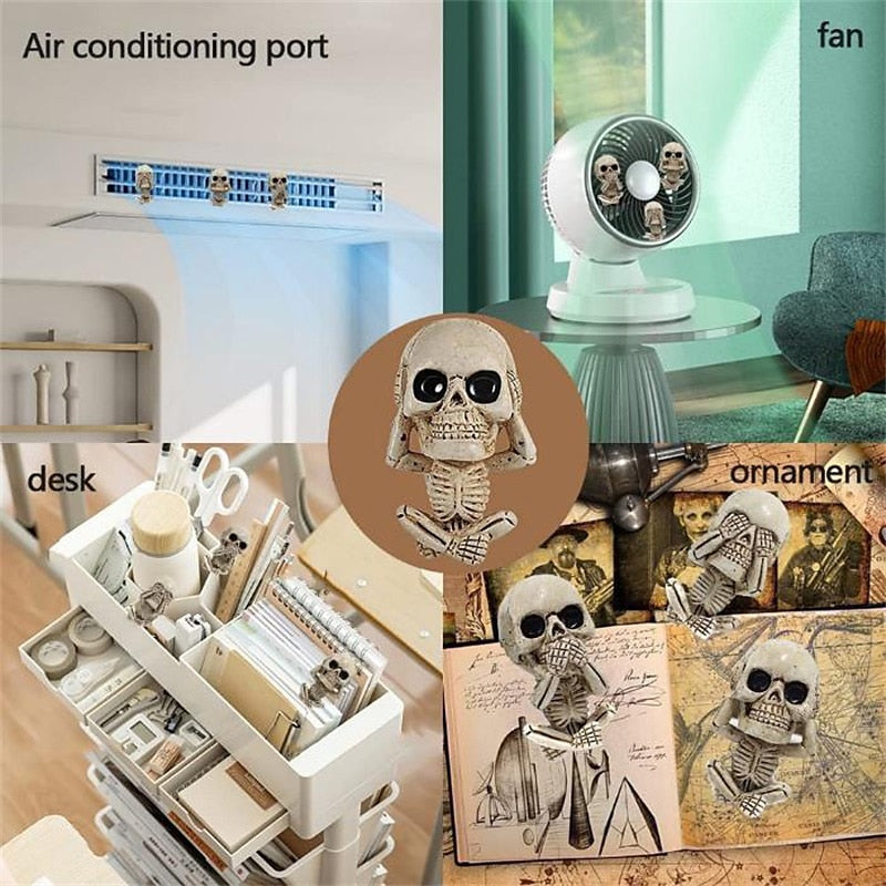 Car Air Fresheners Vent Clips Car Interior Accessories for Men Women Cute Skull Auto Air Conditioner Vent Clip Decor for Car Office Living Room Home H