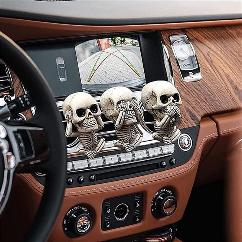 Car Air Fresheners Vent Clips Car Interior Accessories for Men Women Cute Skull Auto Air Conditioner Vent Clip Decor for Car Office Living Room Home H
