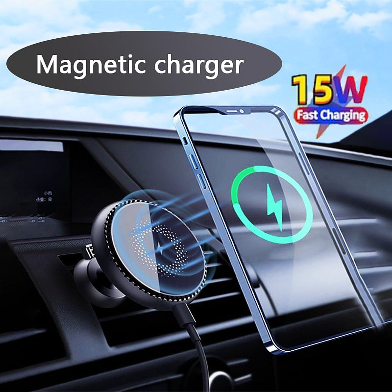 50W/15W/10W Fast Wireless Car Charger Magnetic Air Vent Mount Holder Stand Dock for iPhone 14 13 12 Pro Max Mini 2024 - $17.99