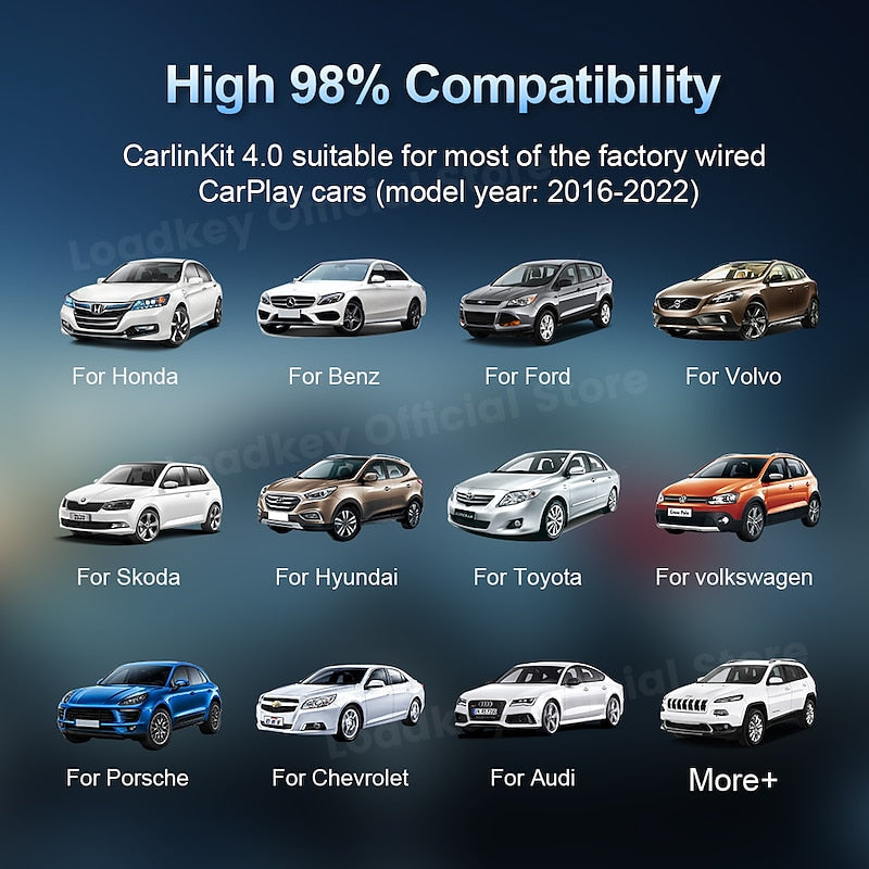 CarlinKit 4.0 CPC200-CP2A Wireless CarPlay Android Auto Adapter Compatible Built-in Wired Carplay Car Plug & Play. Available for Android Phones and iP