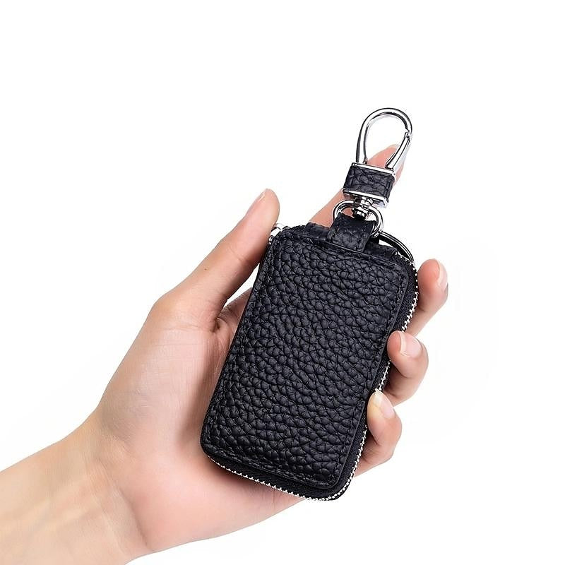 Genuine Leather Car Key Bag. Universal Models Of Men's Cowhide Key Bag Zipper Key Leather Cover 2024 - $9.99