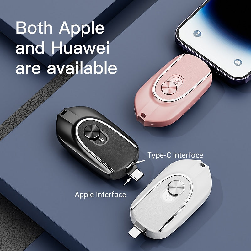 New mini emergency charging treasure keychain hanging buckle charging treasure portable gift emergency mobile power supply 1500M 2024 - GBP £10
