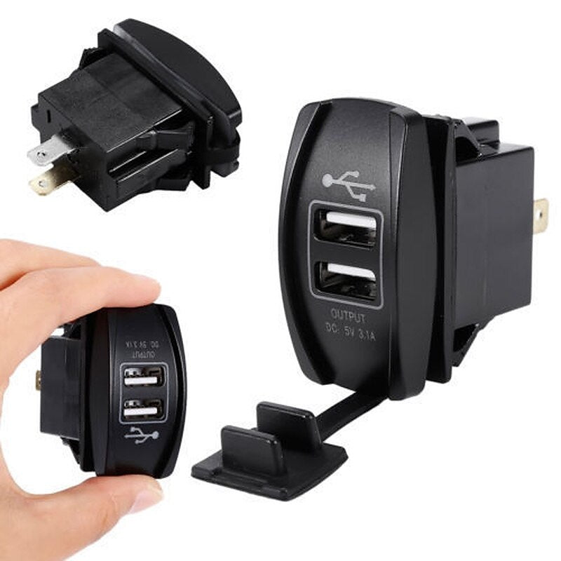 3.1A Dual USB Port Charger Socket Outlet 12V LED Waterproof for Motorcycle Car 2024 - $10.99