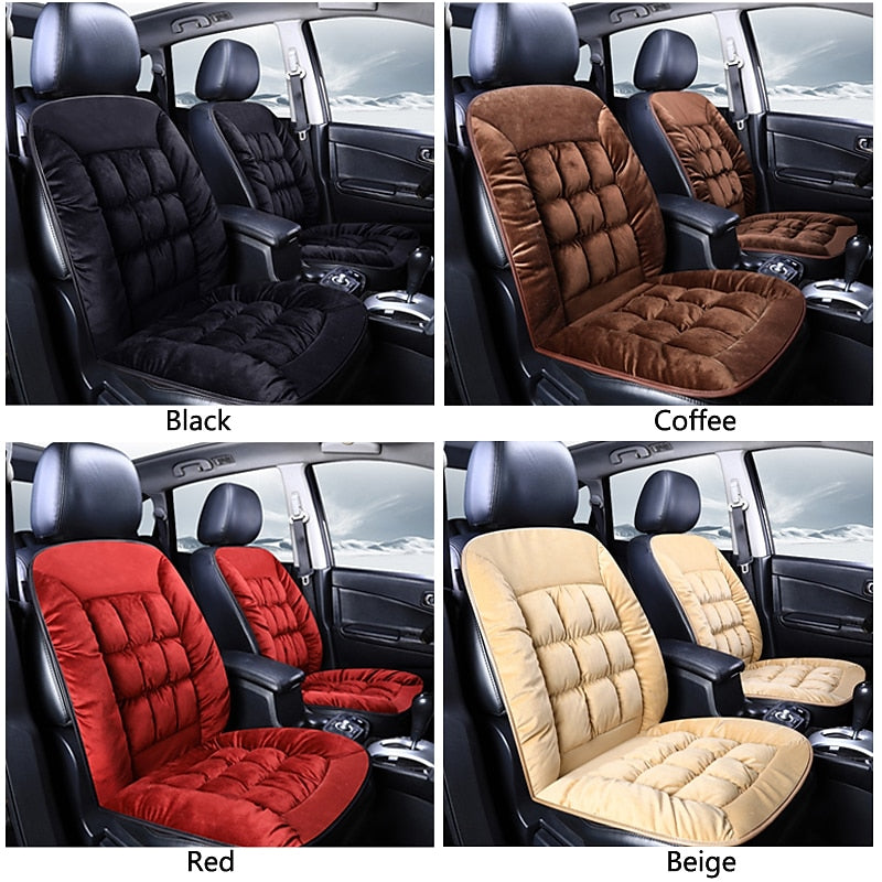 1 PCS Car Seat Covers Luxury Car Protectors Universal Anti-Slip Driver Seat Cover  Plush with Backrest Strip-type Easy Install Universal Fit Interior