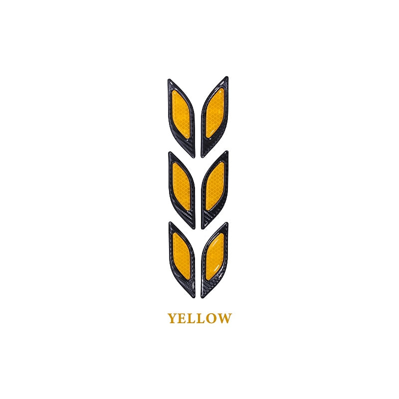 Reflective Carbon Fiber Bumper Strips Safety Warning Tape Secure Reflector Stickers Car Styling Exterior Accessories Common  Individuality Door Sticke