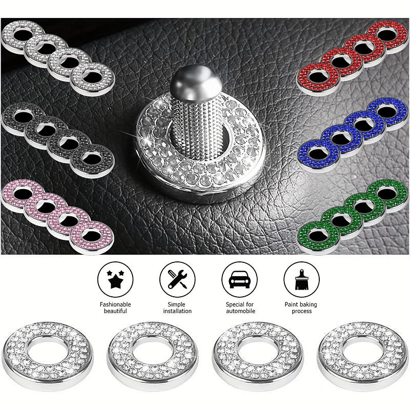 Bling Inner Car Door Lock Cover Sticker Rhinestones Pull Rod Bolt Decorations For C Class C200L GLC260 C260L Car Accessories For Women 2024 - $10.99