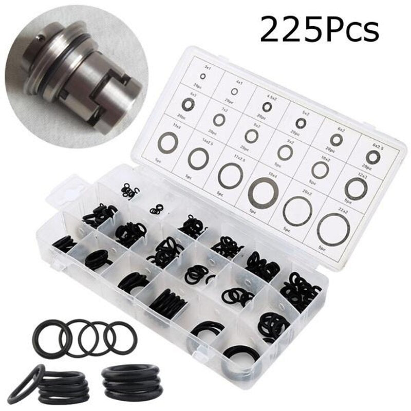 225Pcs Rubber O-Ring Washer Seals Assortment Black For Car 18 Sizes 2024 - $7.99