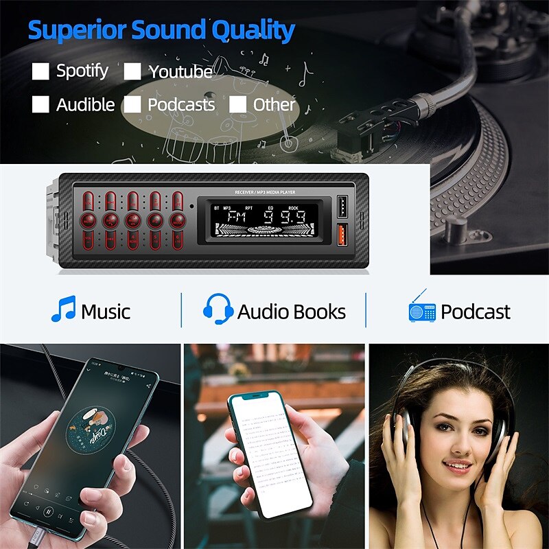 999 MP3 No 1 DIN Android Car MP3 Player Micro USB MP3 Built-in Bluetooth for Universal Universal 2024 - $6.49