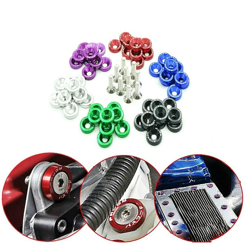 10pcs Aluminum M6 X 20 Car Styling Modification Fender Washer License Plate Bolts Car Decoration 2024 - GBP £5