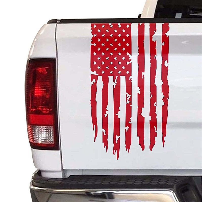 American USA Flag Truck Tailgate Vinyl Decal Car Sticker Compatible with Most Pickup Trucks and Most Vehicles 2024 - $7.99