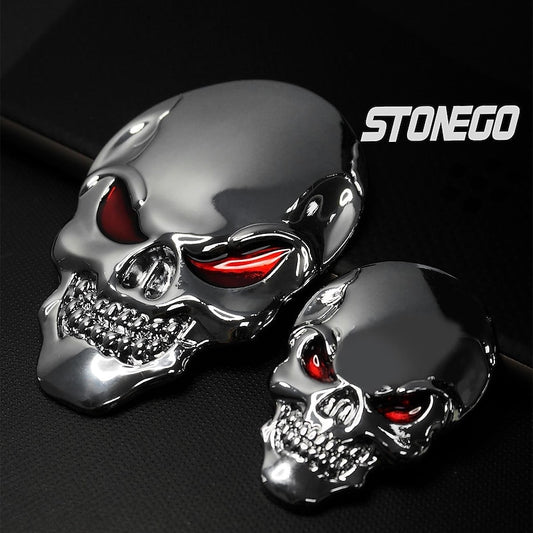 Halloween Skull Logo Stickers Emblem Badge 3D Metal Body Sticker Car Decorations 2024 - $1.5