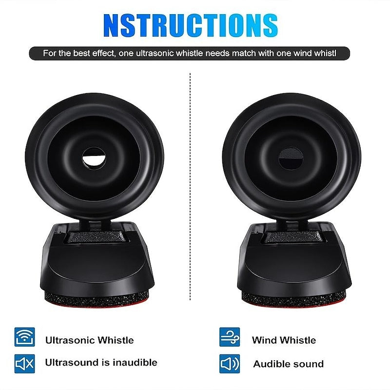 2Pcs Deer Whistles. Save Deer Whistle. Anti-Collision Deer Warning Whistles Devices Animal Alert Whistle For Cars. Motorcycles (Black. Plain Style) 20