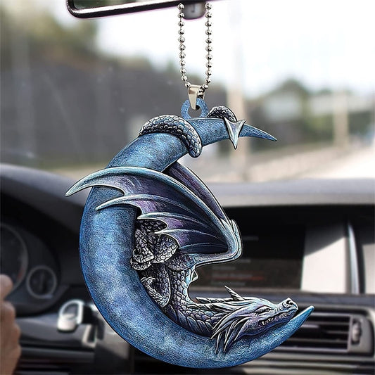 StarFire New Arrival Blue Moon With Dragon Lover Car Hanging Ornament Holiday Decoration Home Decoration Hanging Ornament 2024 - $7.99